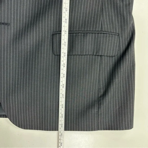 Andrew Fezza Worsted Wool Tonal Charcoal Gray Pinstripe Two-Piece Suit Mens 43S - Picture 10 of 15